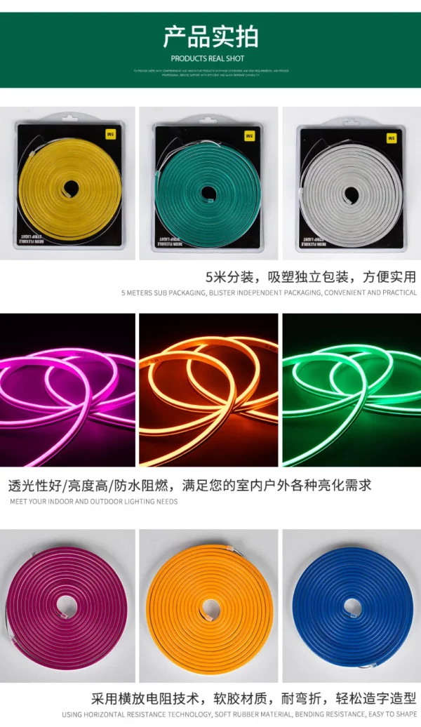 5 - Best seller 5meters 12v waterproof 6mm 8mm flexible strip led neon rope light custom