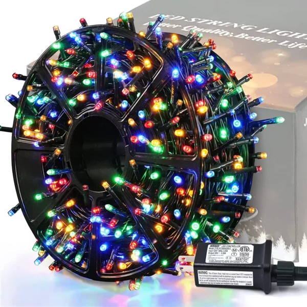 3 - 500 LED Christmas Lights Outdoor String Lights Waterproof Tree Lights Green Wire for Indoor Xmas