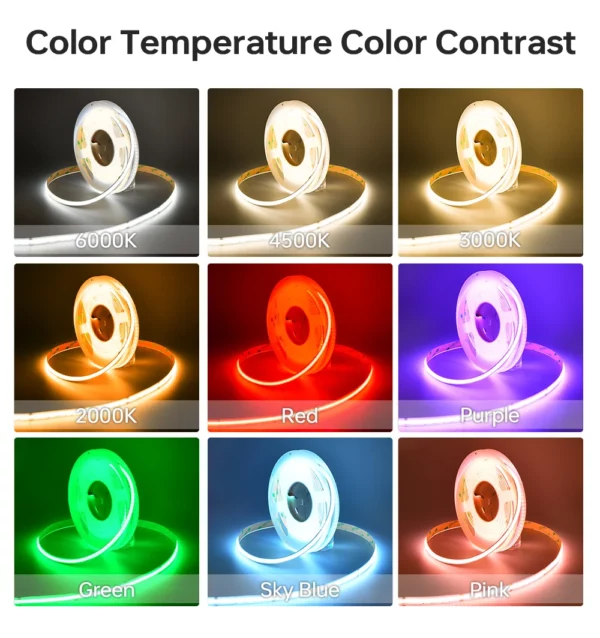 3 - Professional Factory Led Strip Lights Commercial Dream Full Color RGBW Smart Strip Lights Waterproof COB LED Strips