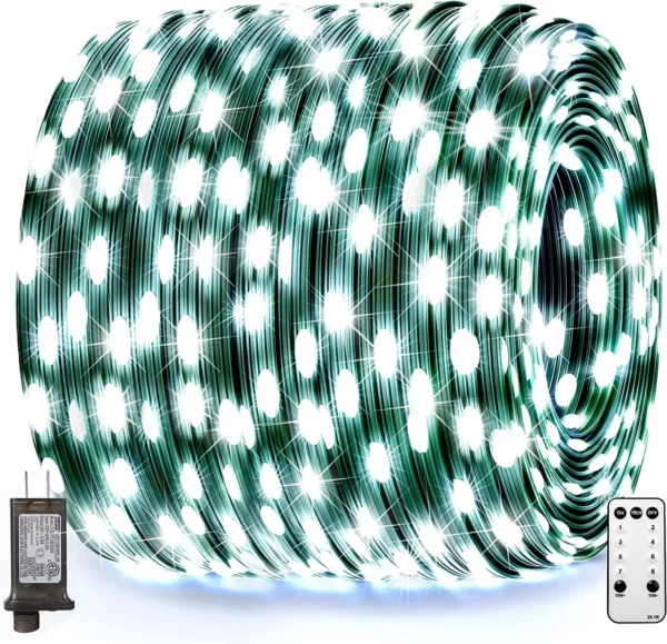 2 - 2023 New Christmas Lights Outdoor 1000 LED Green Wire Waterproof Christmas Tree Lights for Party Decorations