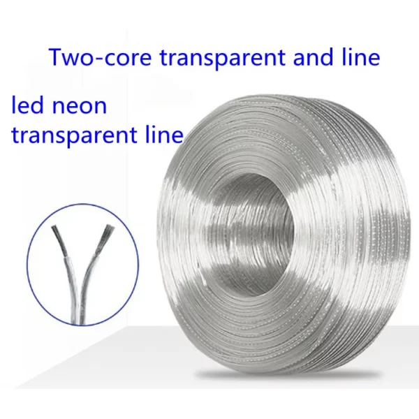 1 - 2468 transparent line for led neon 18wag 20wag 22awg 24awg 26awg 28awg silver transparent wire
