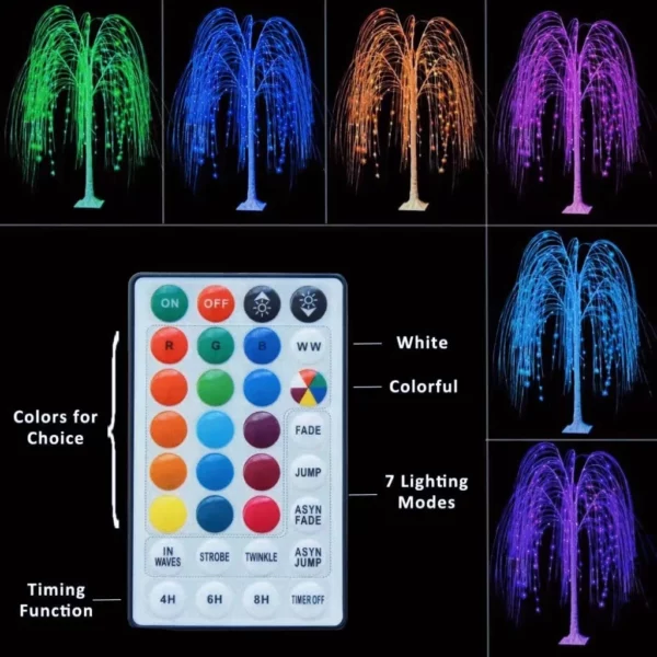 3 - 240 LED 5 ft Colorful Glowing Willow RGB LED Tree Multicolor led String Lights for Christmas Party Home Wedding decoration light