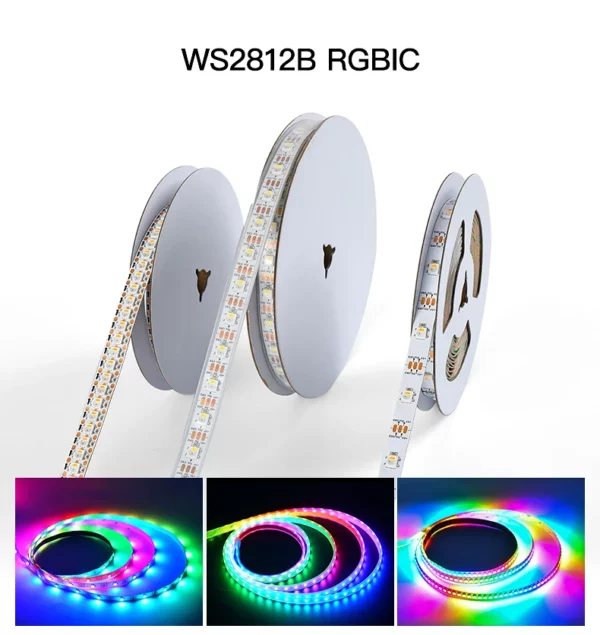 3 - DC5V WS2812B Individually Addressable Led Strip 30/60/100/144 Leds/m Black/White PCB IP30/65/67 Smart RGBIC Led Light 1M To 5M