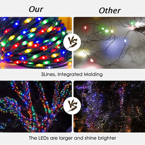 8 - 2023 New Christmas Lights Outdoor 1000 LED Green Wire Waterproof Christmas Tree Lights for Party Decorations