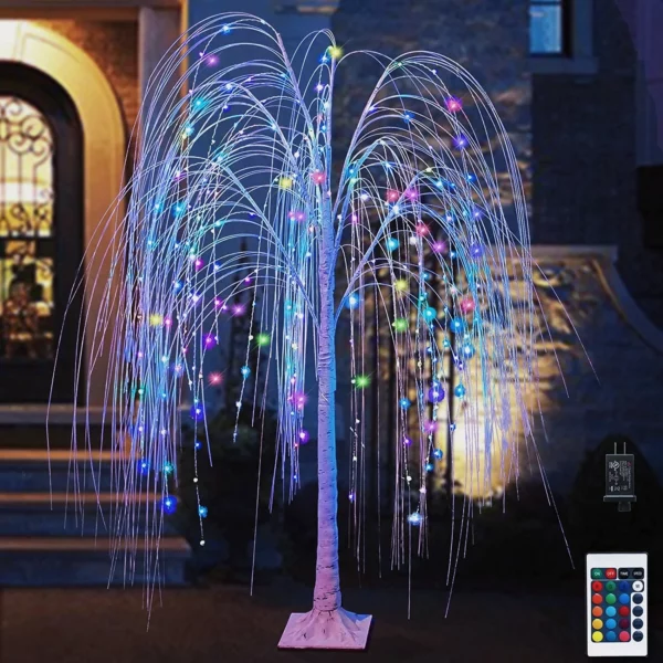 0| - 240 LED 5 ft Colorful Glowing Willow RGB LED Tree Multicolor led String Lights for Christmas Party Home Wedding decoration light