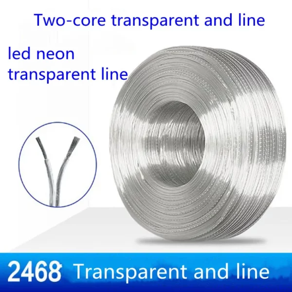 5 - 2468 transparent line for led neon 18wag 20wag 22awg 24awg 26awg 28awg silver transparent wire