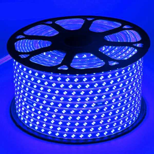 6 - High Voltage Outdoor waterproof 220v SMD 5730 Warm white Color RGB Led Strip Light 100m/roll for home decoration