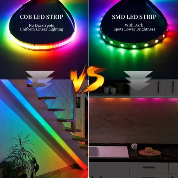 7 - 24V Dream Full Color RGBW COB Strip wholesale 720LEDs/m Waterproof Decoration Smart RGB COB LED Strips lamp