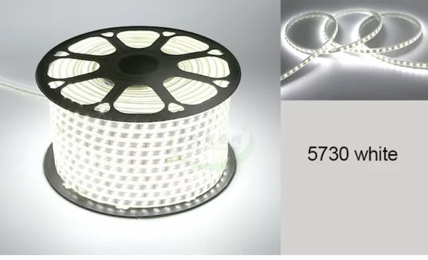 0| - High Voltage Outdoor waterproof 220v SMD 5730 Warm white Color RGB Led Strip Light 100m/roll for home decoration